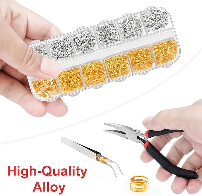 1200 Pcs Jump Rings for Jewelry Making Supplies, Necklace Repair Kit - Image 3