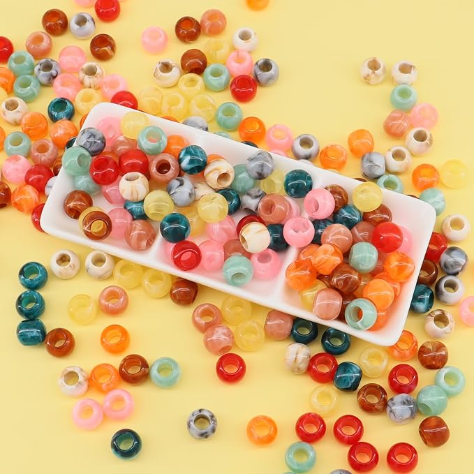 350pcs 12mm Acrylic Colorful Pop Spring Large Hole Rainbow Macrame Beads - Image 8