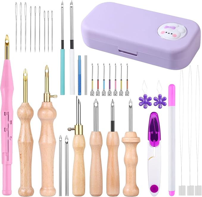 37Pcs Punch Needle Kit, Punch Needle Tools Set by Zuaooz
