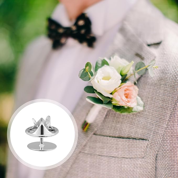 50 Pairs Silver Metal Pin Backs, Butterfly Tie Tacks Blank Pin Keepers Enamel Pin Locking Backs for Clothes Brooch Uniform Badges Lapel Hat Tie Tack Craft Making Jewelry Making