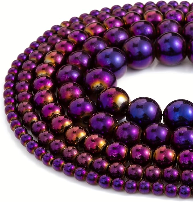 Zenkeeper Purple Hematite for Jewelry Making 10 MM Gemstones Loose Stone Beads by Zenkeeper