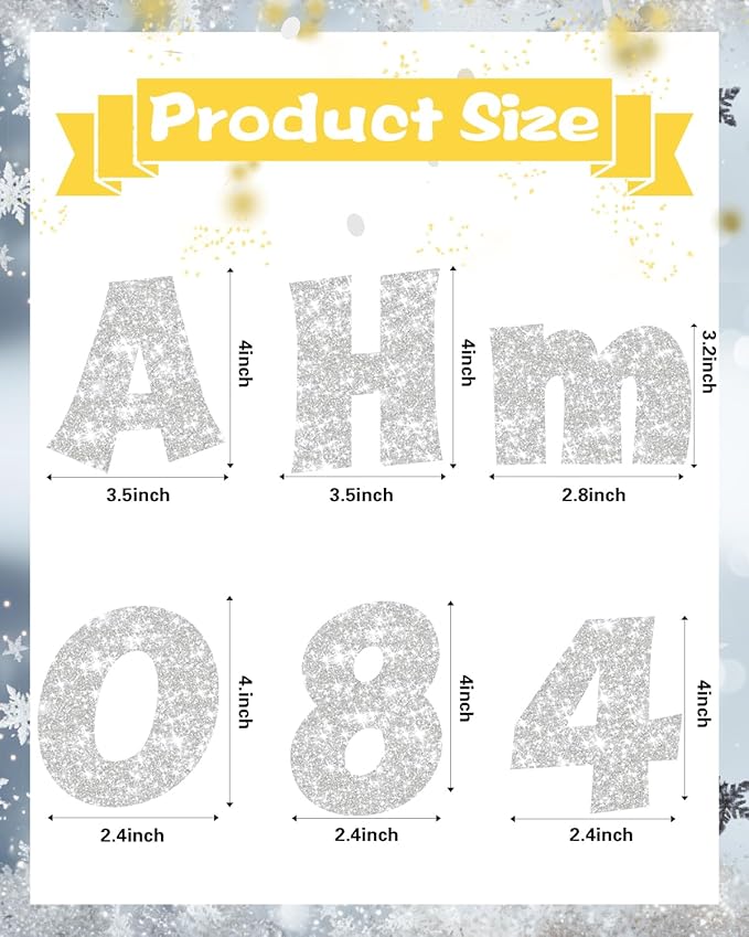 237 Pcs Glitter Bulletin Board Letters, Numbers and Punctuation, Poster Board Letters Alphabet Cut Out Cardboard Letters Accessories for Classroom Display Decorating Supplies 4inch (Sliver)