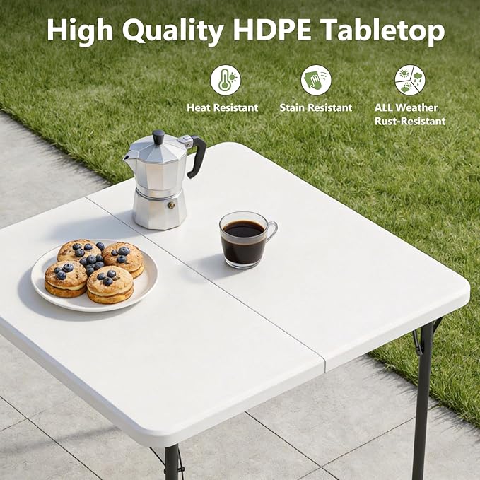 Folding Table, 36 Inch Square Foldable Card Table - Image 8