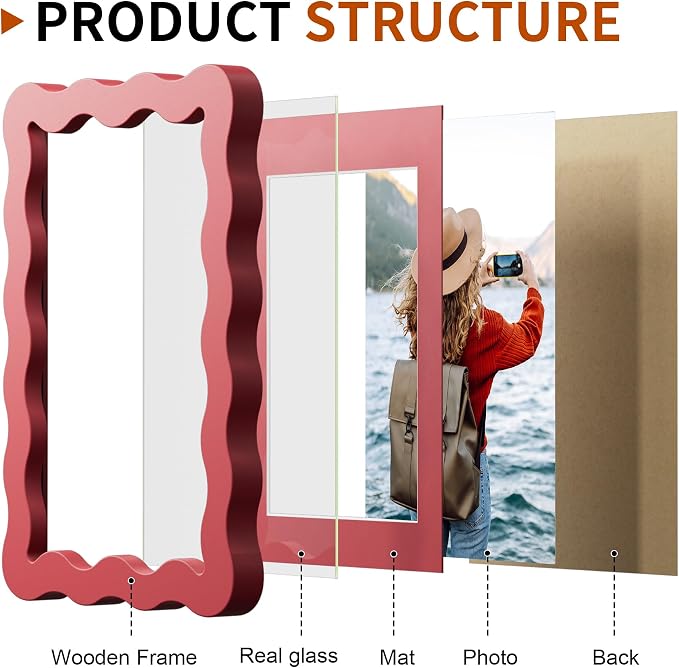 4x6 Wavy Picture Frame With Mat - Image 4