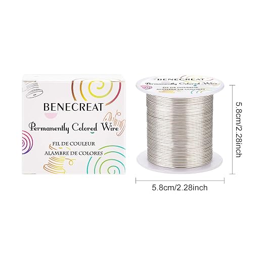 BENECREAT 18 Gauge 32 Yards Tarnish Resistant Silver Wire Jewelry Beading Wire - Image 2