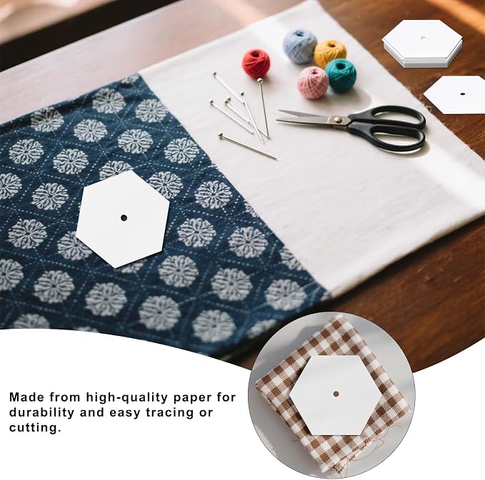 480 PCS 1" Piecing Paper for Quilting, Hexagon Quilting Templates | for DIY - Image 4