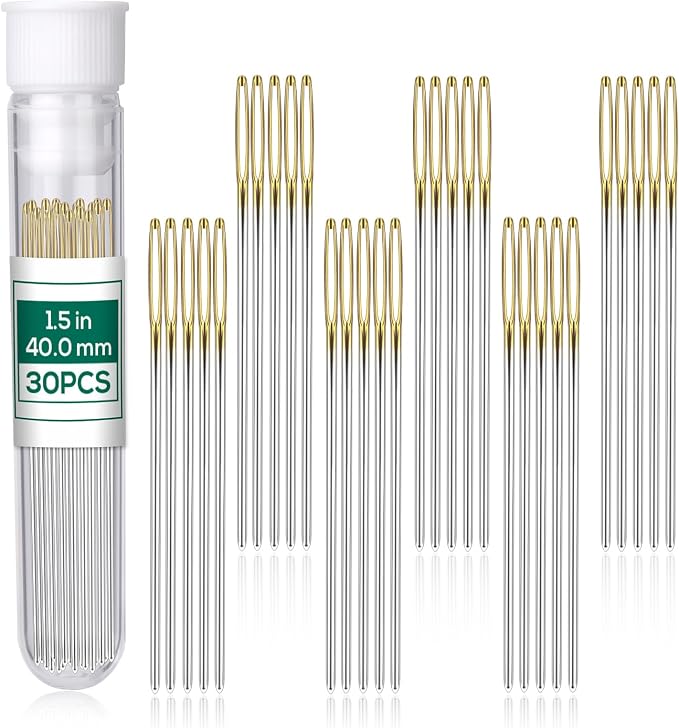 Fteven 30PCS Cross Stitch Needles, Size 22 Stainless Steel Embroidery Needles by FTEVEN