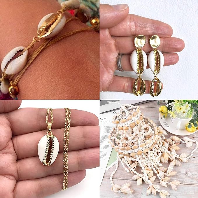 SUNNYCLUE 1 Box 20pcs 10 Styles Natural White Cowrie Seashells Charm Conch - Image 6