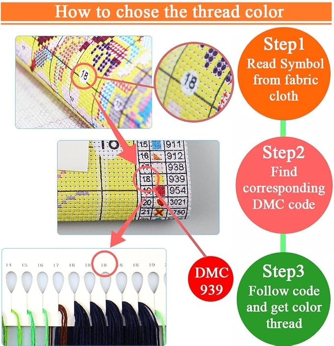 KYOQFVN Cross Stitch Stamped Kit - Image 3