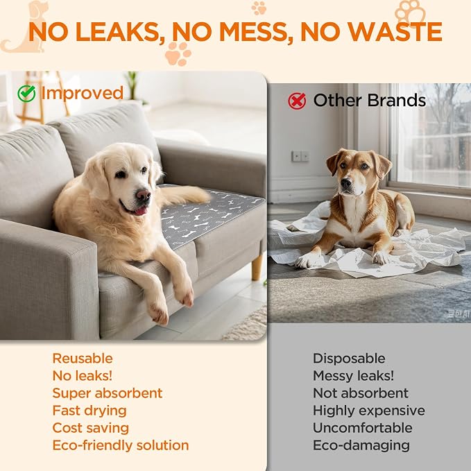 Washable Pee Pads for Dogs, Extra Large 2 Pack 36”x72” Dog Pee Pads Washable - Image 6