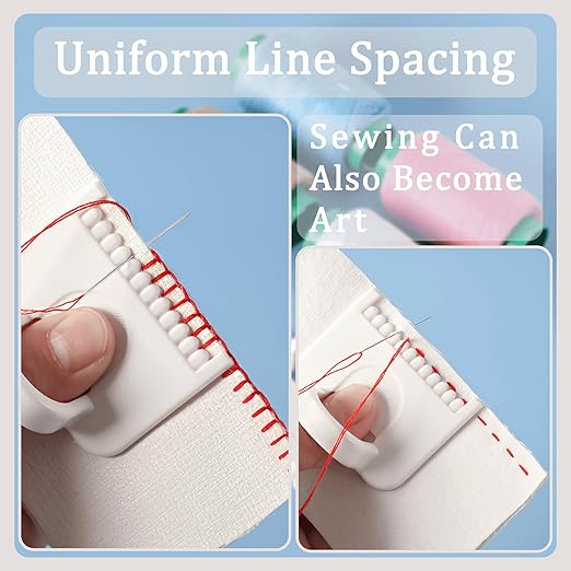 1 PCS Square 3mm Edge Lock Seam Guide, Mini Sewing Finger Ruler for Hand Sewing, DIY Sewing Kit Tool, Sewing Needle Gauge Measuring Guide, Square White