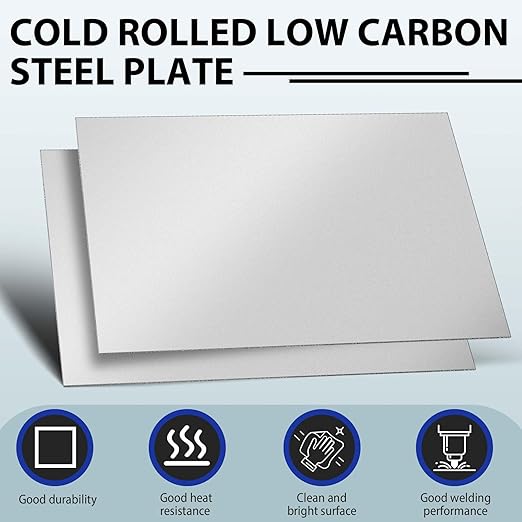 1pcs 16 Gauge 12 x 18 Inch Metal Steel Sheet Steel Plate Mild Carbon Cold Rolled Square Weldable Metal Panels for Outside Industrial DIY Use Projects Weld Accessories