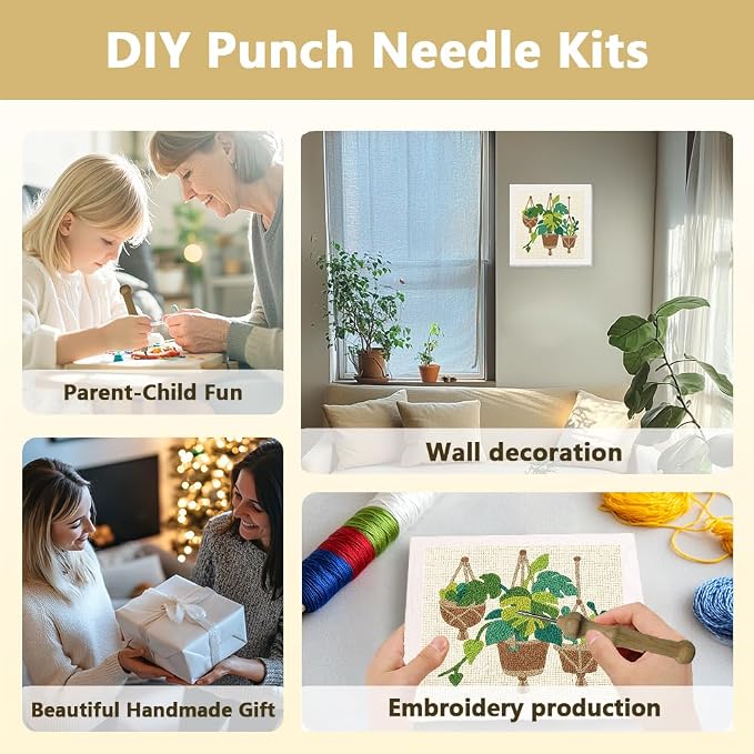 DOODLREAM Monstera Deliciosa DIY Punch Needle Embroidery Kit - Image 4