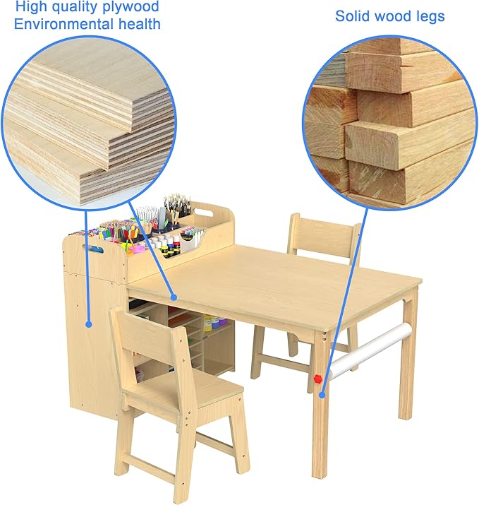 GDLF Kids Art Table and Chairs Set, Craft Desk - Image 6