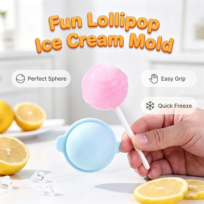 8PCS Silicone Lollipop Popsicle Molds, Reusable Homemade Popsicle Molds - Image 2