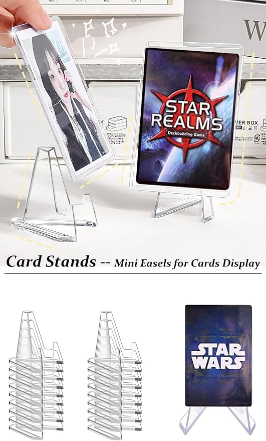 50 Packs Card Display Stand, 2.2 inch Acrylic Easel Mini Card Stand - Image 3
