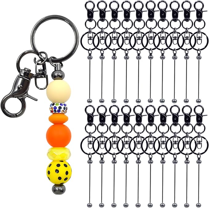 80 Pcs Beadable Keychains Bulk Kit – DIY Keychain Making Supplies by DNLEGULI