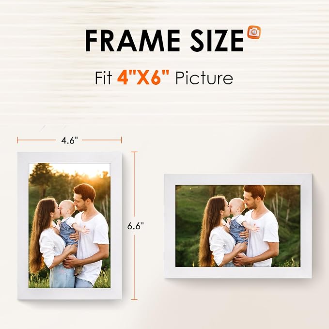 FIXSMITH 4x6 Picture Frame Set of 2, Photo Frame 4x6 - Image 2