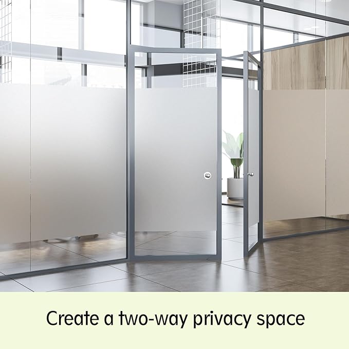 Frosted Glass Window Privacy Film - UV Sun Blocking Heat Control, Static Cling Removable & Reusable for Home, Bathroom, and Office (Frosted 45.2 Inch x 6.5 Feet)