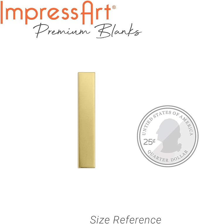 ImpressArt - Premium Metal Stamping Rectangle Blanks for Metal Stamping and Jewelry Making (24 Pack) (1/4" x 1 1/2" Rectangle Strip, Brass)