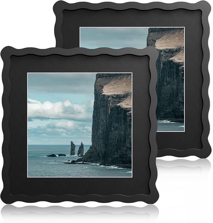 10x10 Wavy Picture Frame With Mat by Unknown