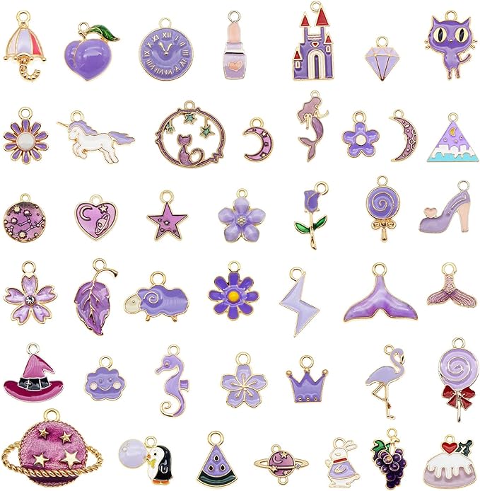 30pcs Mixed Enamel Charms Pendants by JulieWang-FortheLoveofHandmade