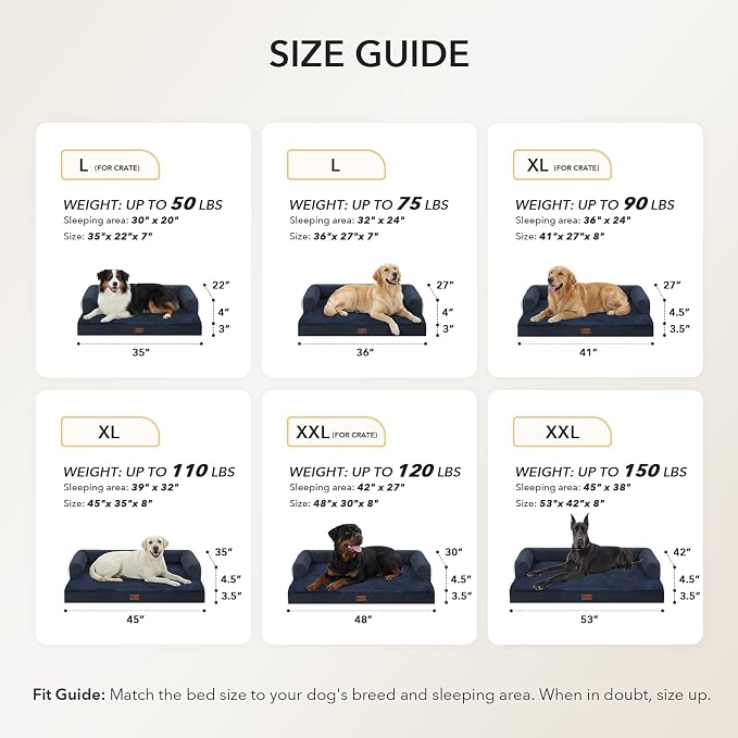 Orthopedic Dog Beds for Extra Large Dogs, Waterproof Egg Crate Foam XL Dog Bed - Image 5