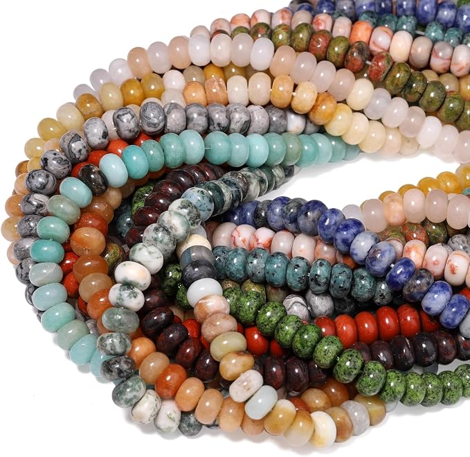 Songxi 5x8mm Natural Tree Agate Rondelle Beads, Gemstone - Image 8
