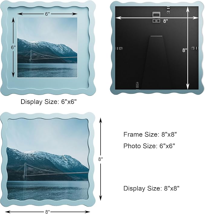 8X8 Wavy Picture Frame With Mat - Image 3