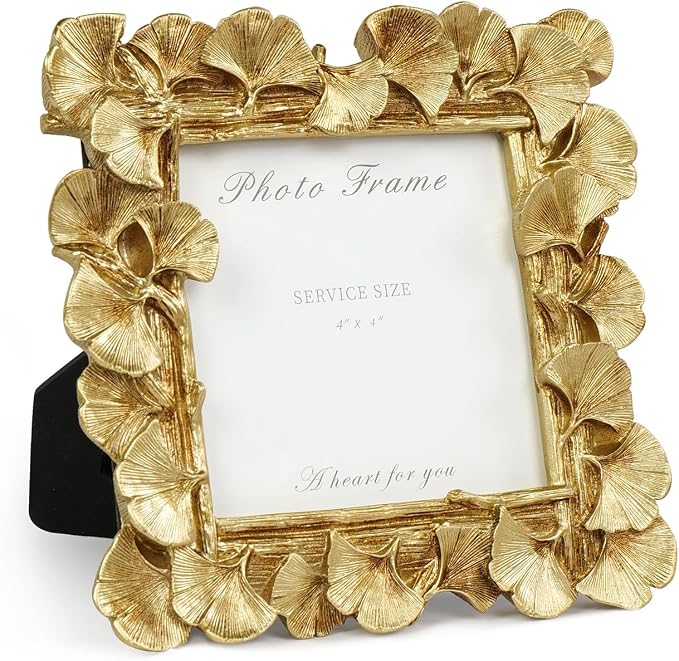 Cuspin Small Picture Frames 4x4 Square Frame, Ornate Gold Vintage Picture Frame by Cuspin