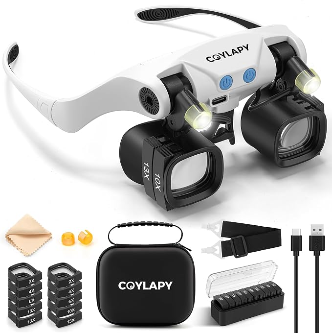 COYLAPY Magnifying Glasses for Close Work, Jewelers Magnifying Glass by COYLAPY