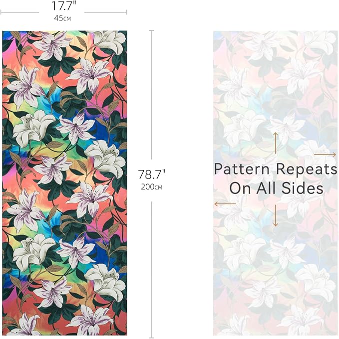 DKTIE Stained Glass Window Film Floral Vintage Style, Frosted Glass Effect - Image 2