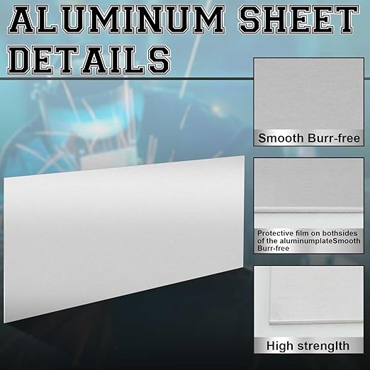 1 Pack 5052 Aluminum Sheet Metal 12" x 36" Aluminum Plate 1/8 (0.125'') Inch Thickness Rectangle Metal Panels for Industry Crafting Handcraft DIY Projects