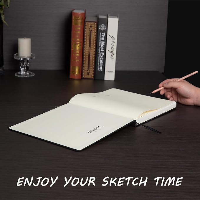 Vanrtto Hardcover Square Sketch Book, Mixed Media Sketchbook 8x8 Inch | - Image 7