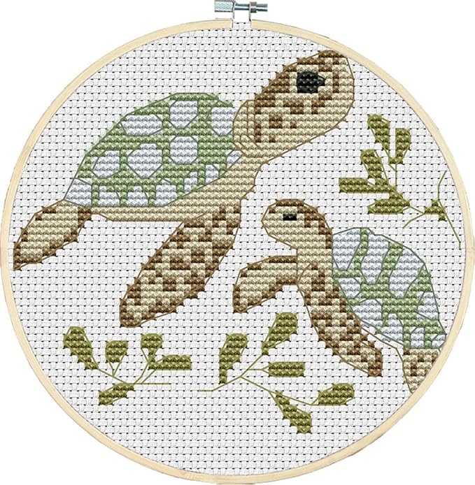 Awesocrafts Cross Stitch Kits Little Turtle Looking by Awesocrafts