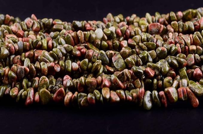 Natural Chip Stone Beads Unakite 5-8mm About 400 Pieces Irregular Gemstones - Image 4