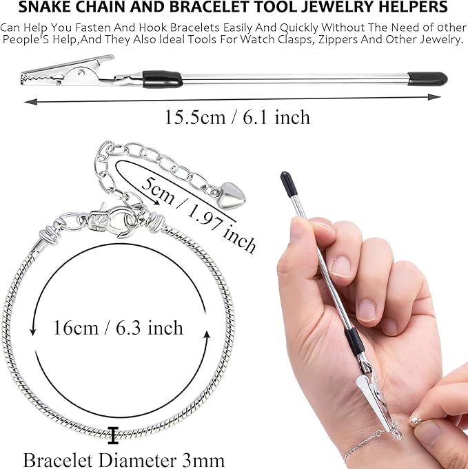 20 Pcs 6.3 Inch Snake Chain Charm Bracelets - Image 2