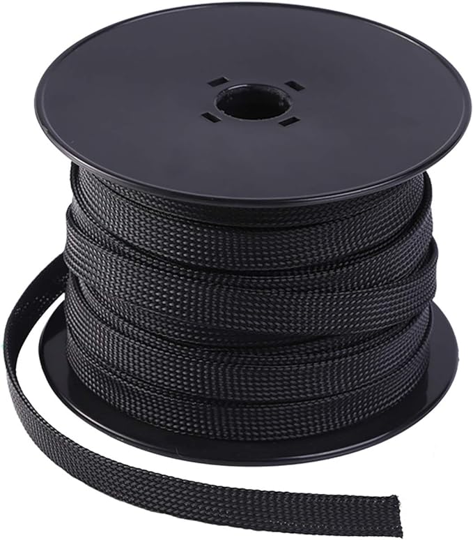 Keco 100ft – 3/4 inch PET Braided Expandable Cable Sleeve – Wire Sleeving by KECO