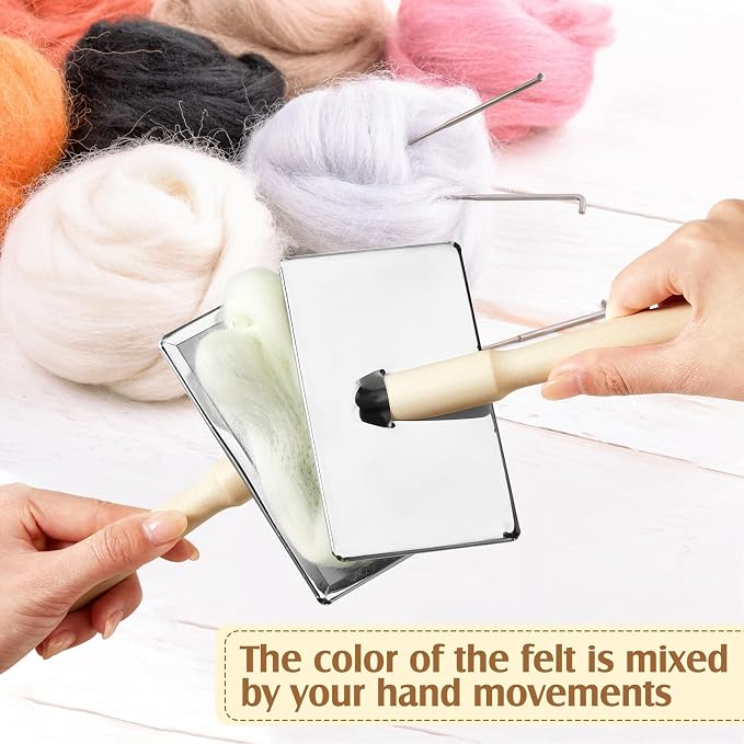 Tessco for you 2 Pcs Wool Carders, Hand Carders for Wool Needle Felting Brush - Image 4
