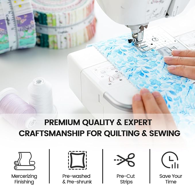 Craftido-20 Options-100% Cotton Jelly Roll Fabric Precut Strips - Image 7
