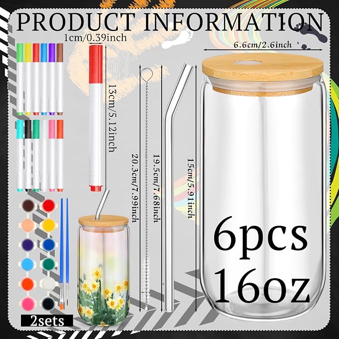 Pickmesh 6 Set Graduation Gift Glass Painting Kit - Image 2