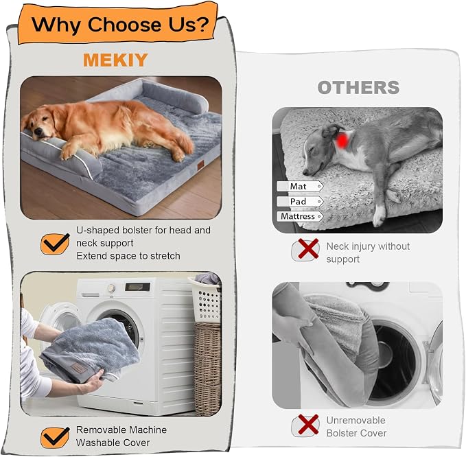 Large Dog Bed Orthopedic Washable, Big Large XXXLarge Dogs, Orthopedic Grey - Image 4