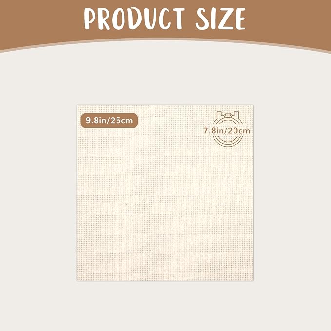 10 PCS Punch Needle Fabric | Pre-Cut Natural Cotton Tufting Cloth Monks Cloth - Image 2