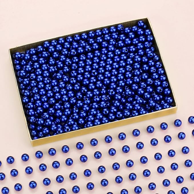 DUQGUHO Blue Beads for Bracelets Pearls for Jewelry Making 6mm Blue Pearl for - Image 4