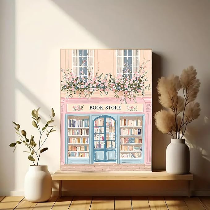Eiazuiks Stamping Cross Stitch Kit, Bookstore Counting Cross Stitch Kit - Image 3