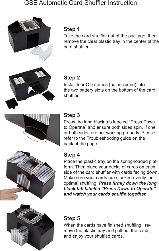 GSE Games & Sports Expert 6-Deck Automatic Card Shuffler, Battery-Operated Shuffler Machines for Playing Cards, Blackjack, Texas Hold'em, Canasta, UNO, Rummy, Bridge