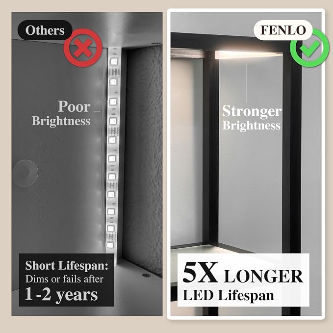 LED Display Shelf with Lights – Glass Display Cabinet - Image 5