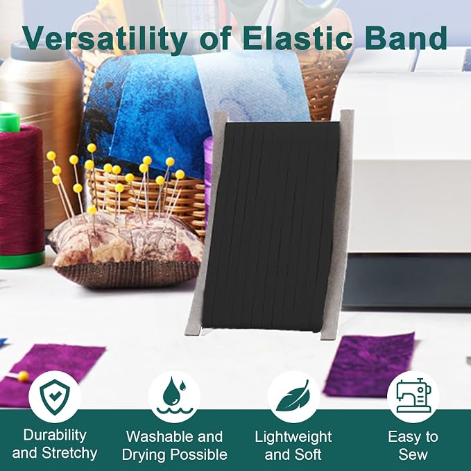 Airisoer 1/4 Inch Elastic Band for Sewing, 32 Yard High Elasticity Sewing - Image 5