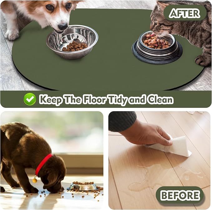 Pet Feeding Mat – 20''x12'' Absorbent Dog Food Mat, Pet Water Mats Protect Floor - Image 5