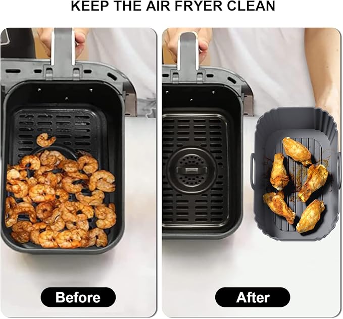 Silicone Air Fryer Liners 2 Pack, Reusable Compatible - Image 4